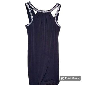 Calvin Klein Women's Black A-Line Cocktail Dress Size 4 Elegant Embellished